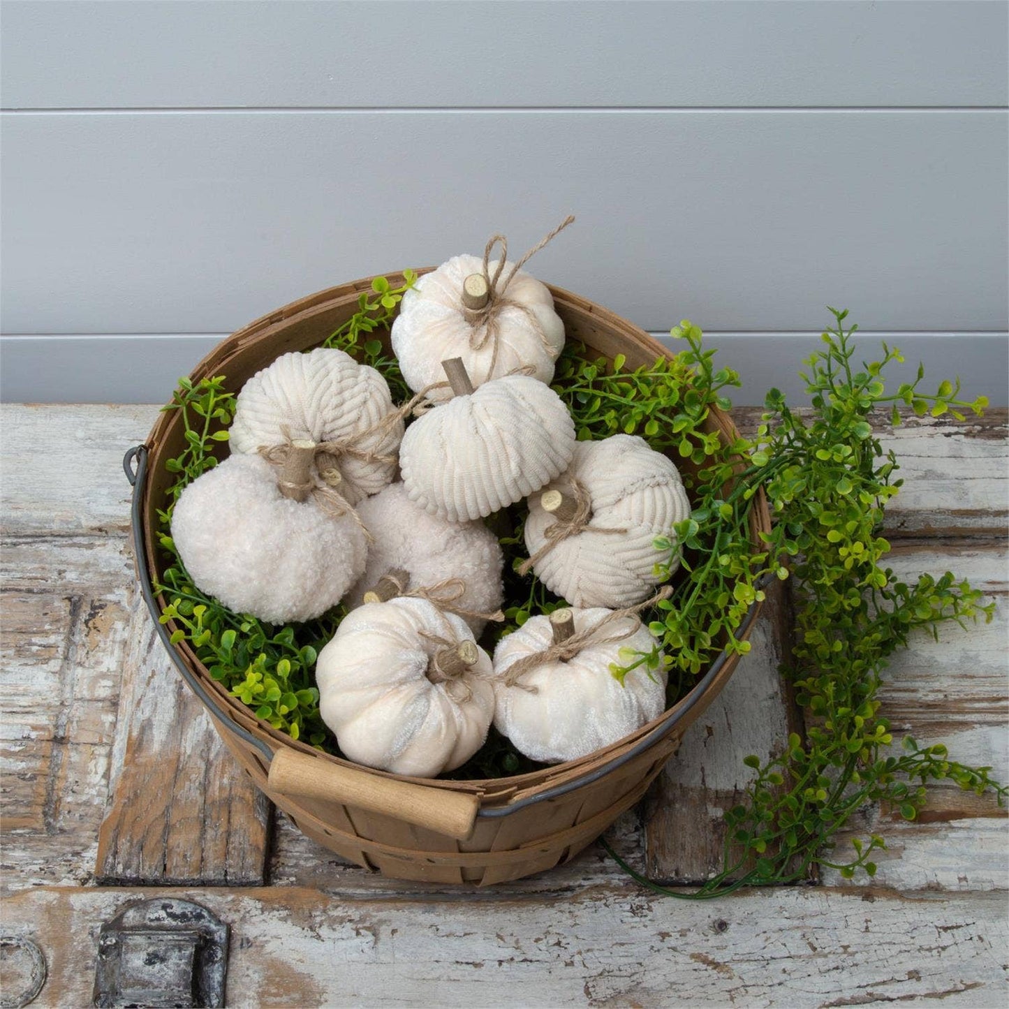 Creamy Soft Fabric Pumpkins – Set of 9