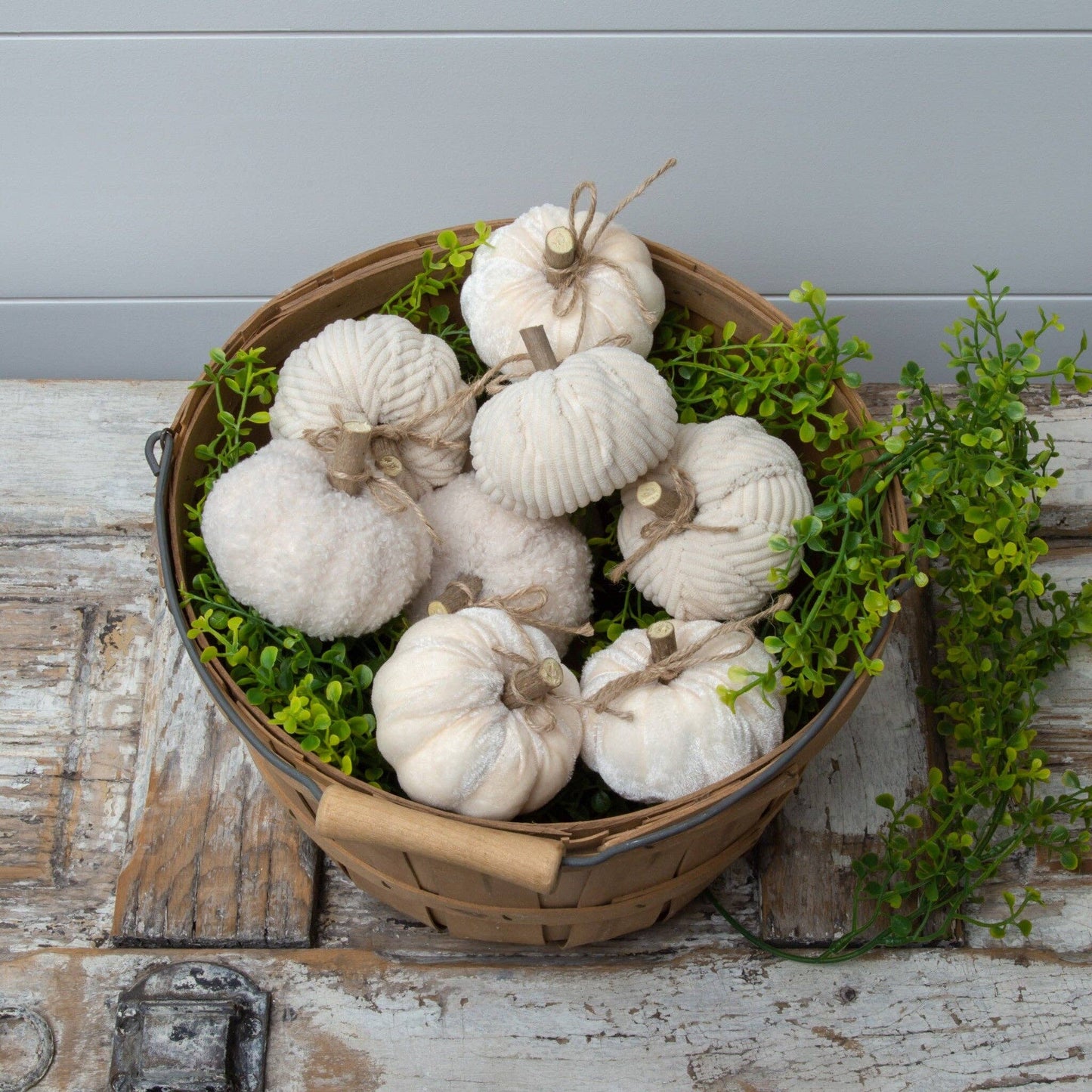 Creamy Soft Fabric Pumpkins – Set of 9