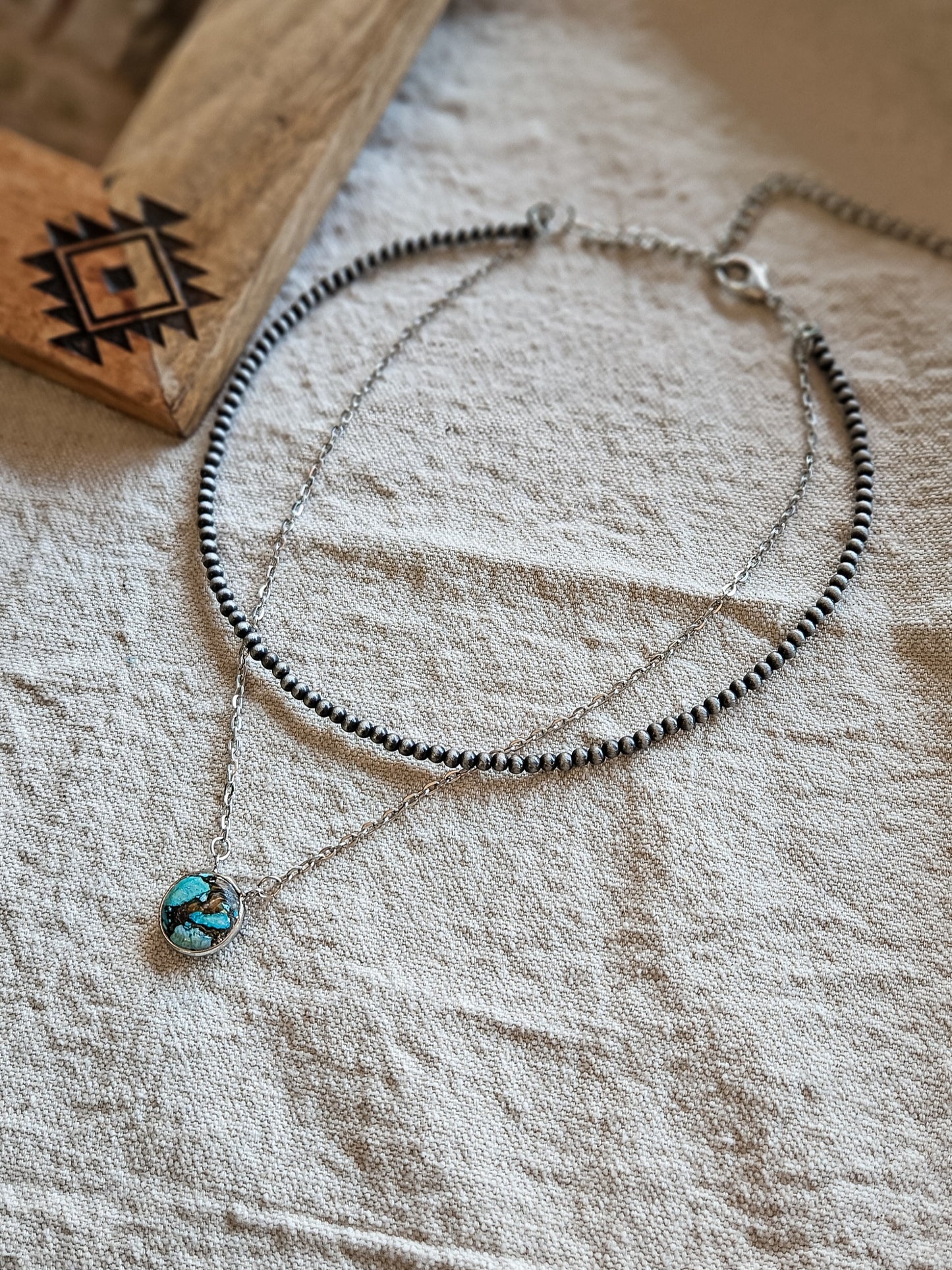 Bezel Gemstone Layered Necklace