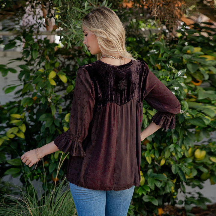 Vintage Bohemian Patchwork Velvet Top