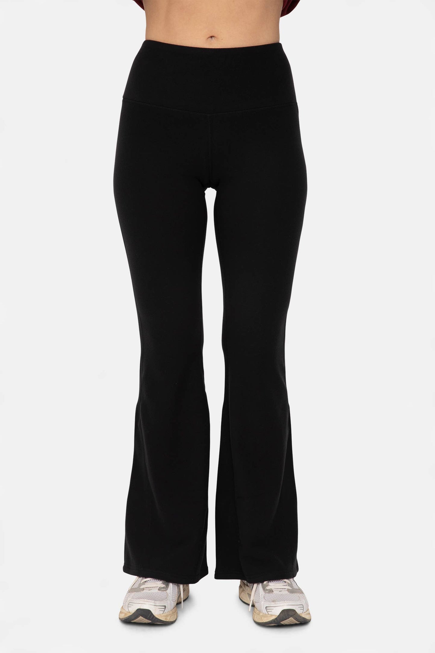 High Waisted Flared Fleece Leggings