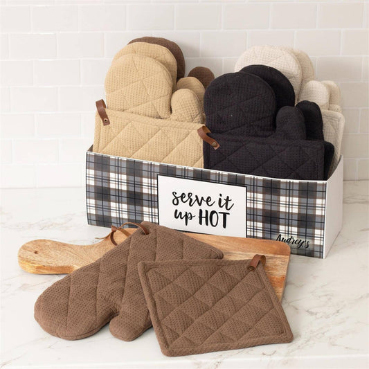 Neutral Oven Mitt & Pot Holder Bundle