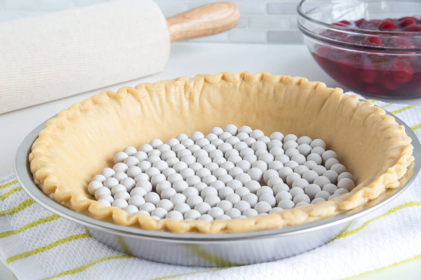 Ceramic Pie Weights with Mason Jar