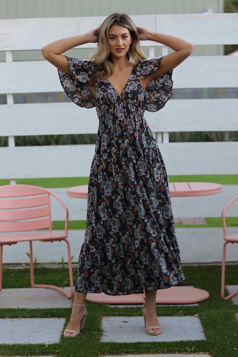 The Meadow Muse - Floral Tiered Maxi Dress