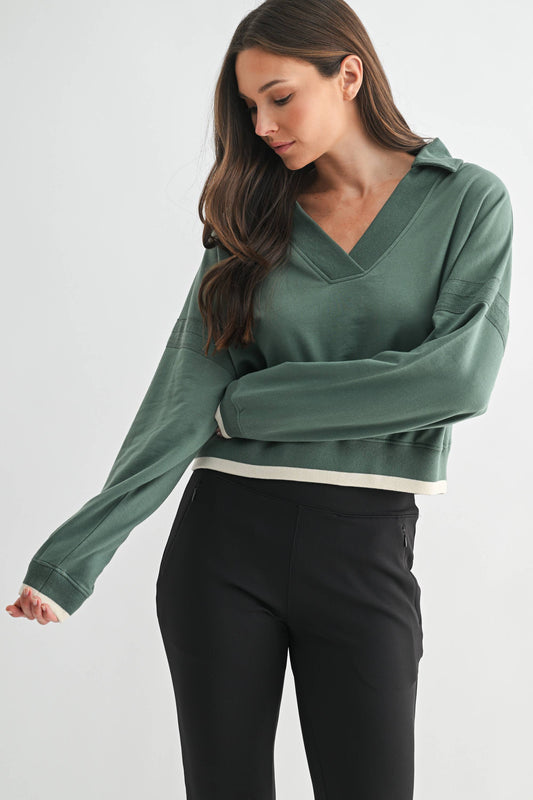 Varsity Line Fleece Pullover