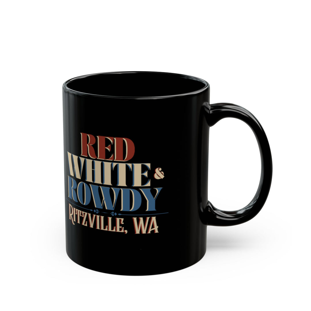 Red, White & Rowdy Black Mug | 11 oz