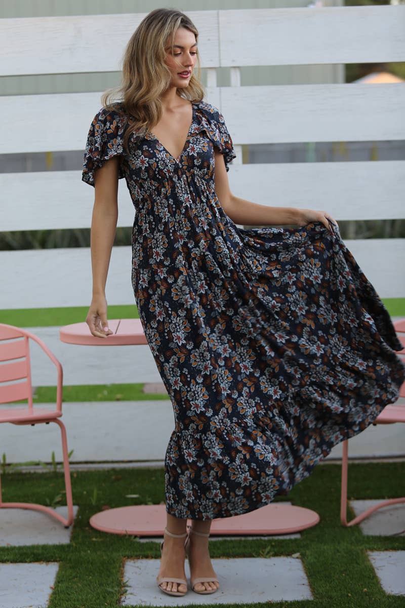 The Meadow Muse - Floral Tiered Maxi Dress