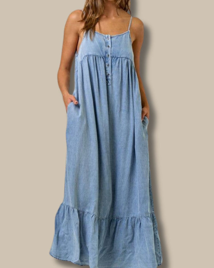 Tencel Chambray Midi Dress