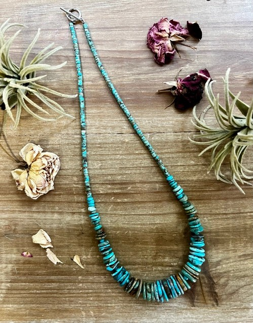 22 Inch Graduated Turquoise Necklace