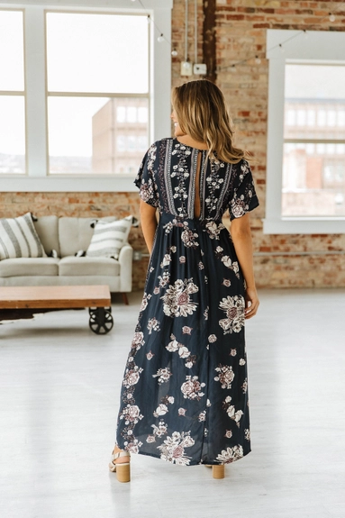 Floral Print Dress | Black