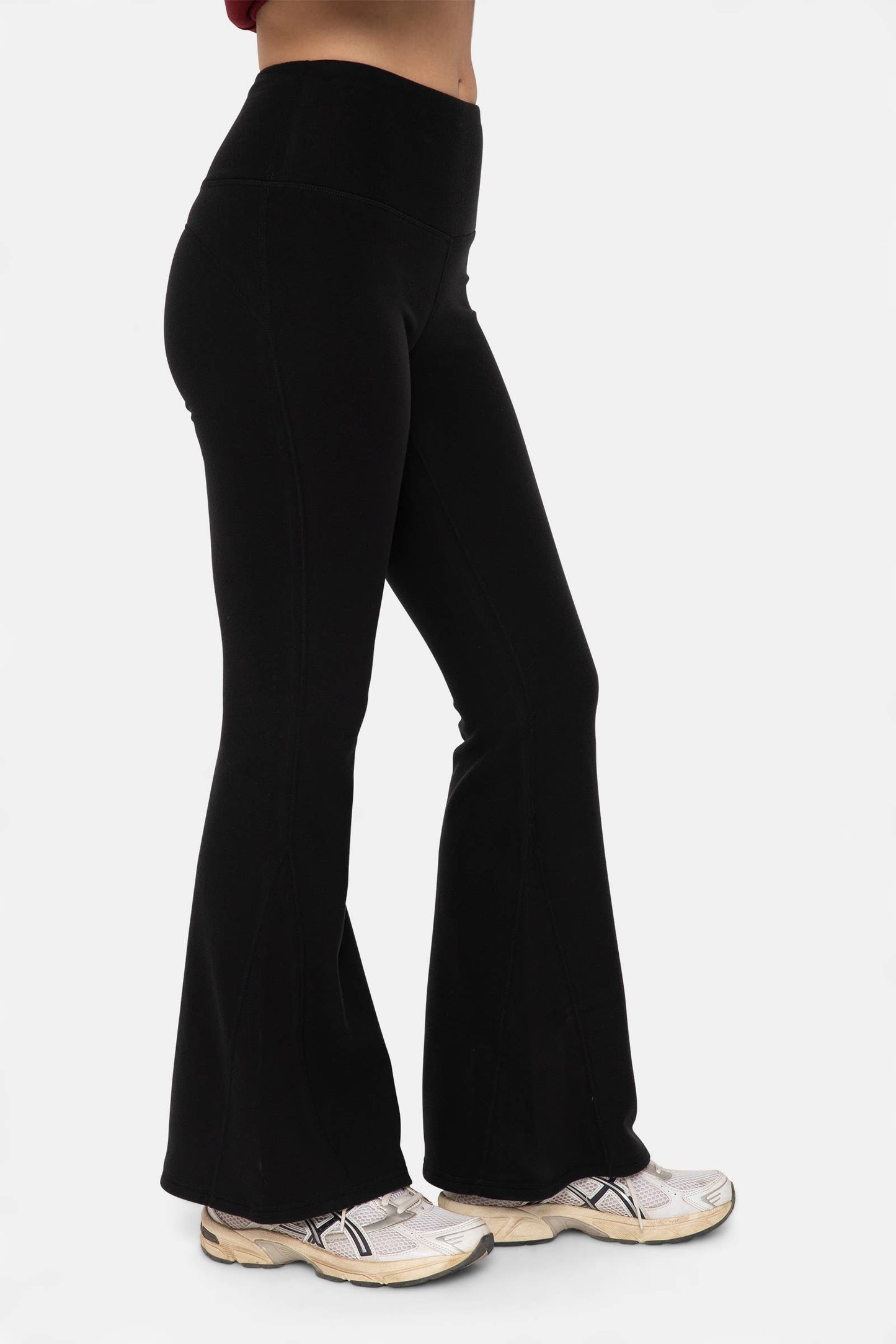 High Waisted Flared Fleece Leggings