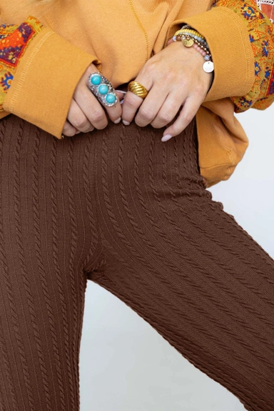 Knit Textured Flares | Coffee