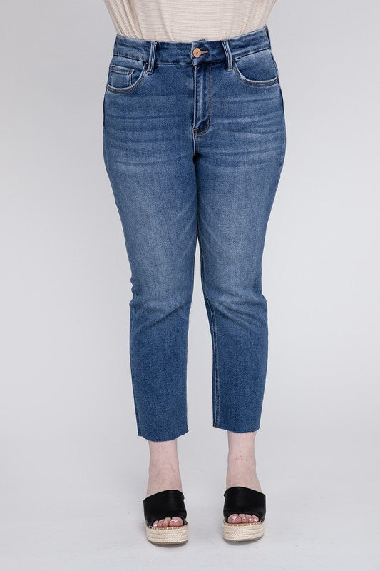 Plus Size High Rise Slim Straight Jeans ☆Online Only☆