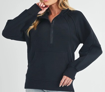 Black Half Zip Pullover