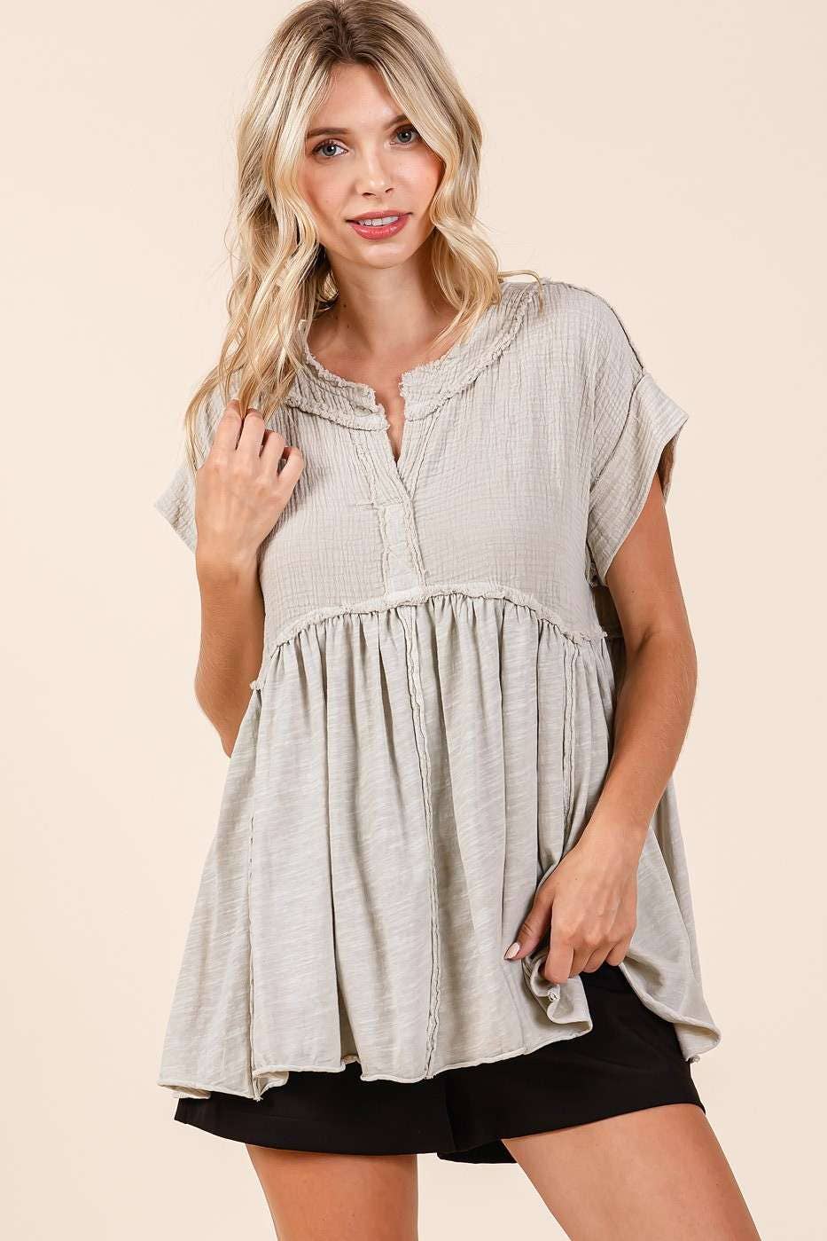 Sandstone Babydoll Tunic