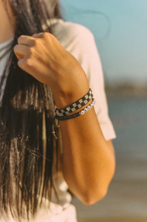 BLACK CHECK BRACELET