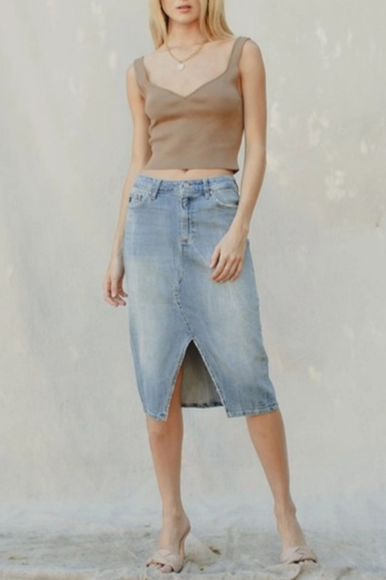 Midi Denim Skirt