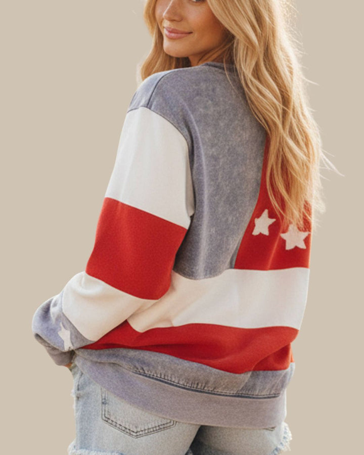 Mineral Washed Americana Flag Sweatshirt
