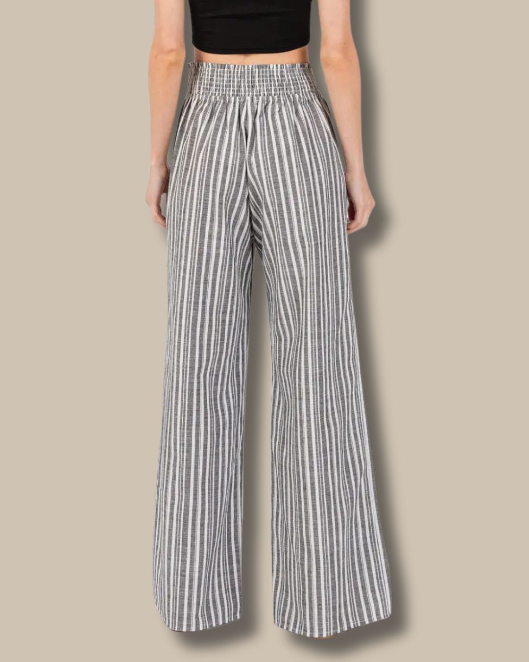 Smocked Waist Wide Leg Pants