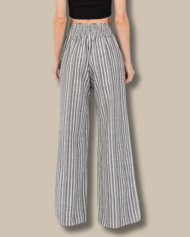 Smocked Waist Wide Leg Pants