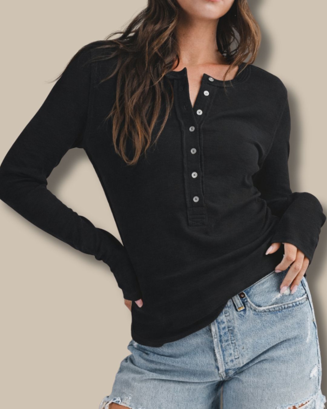 Henley Long Sleeve Top