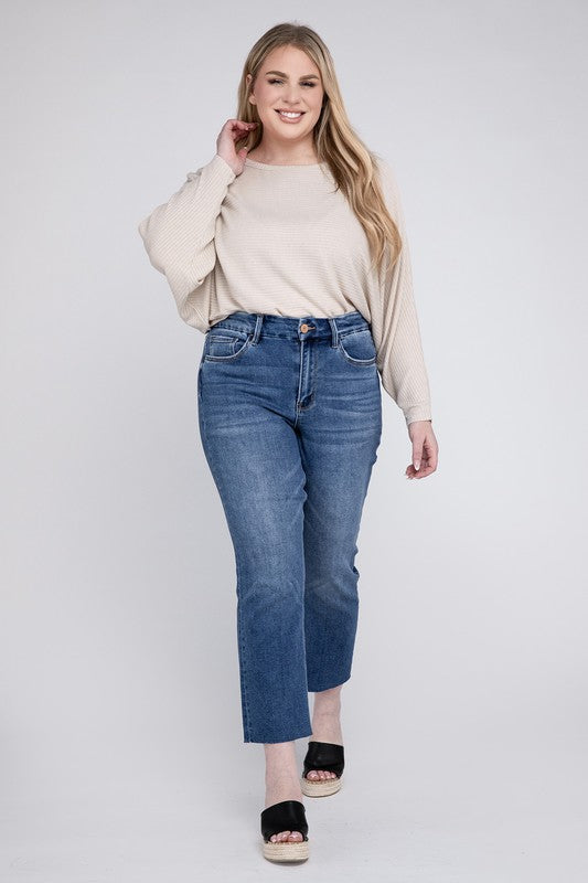 Plus Size High Rise Slim Straight Jeans ☆Online Only☆