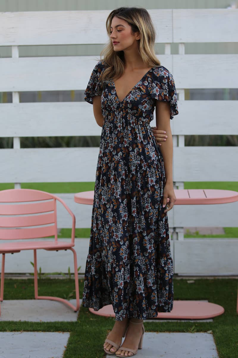 The Meadow Muse - Floral Tiered Maxi Dress