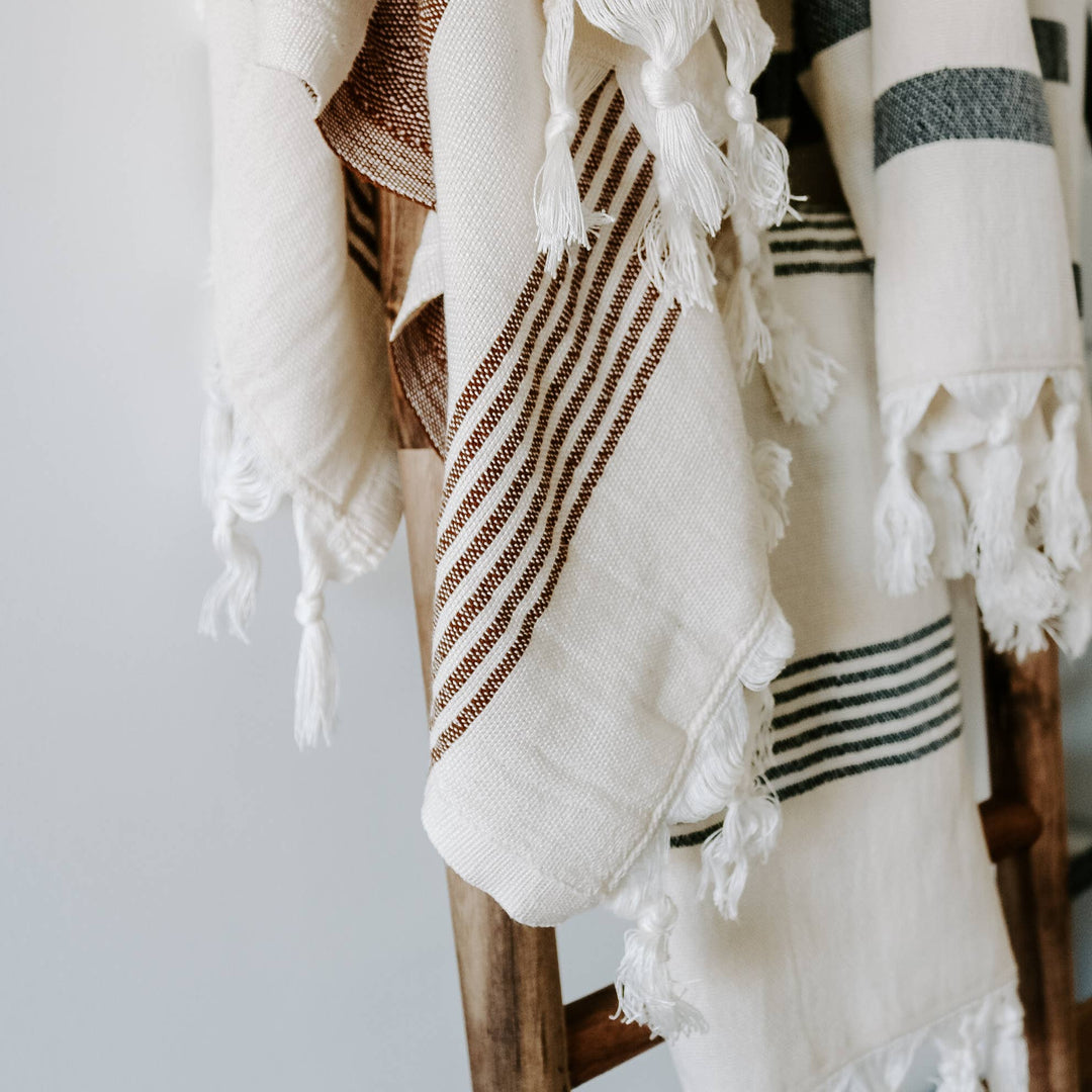 Turkish Cotton Hand Towel | Multi Stripe