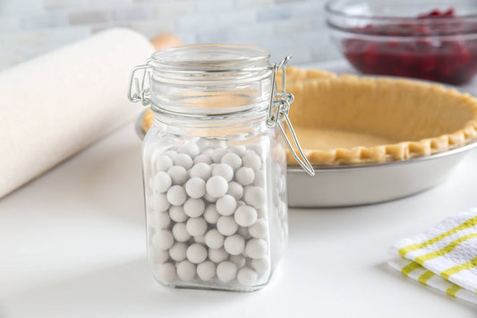 Ceramic Pie Weights with Mason Jar