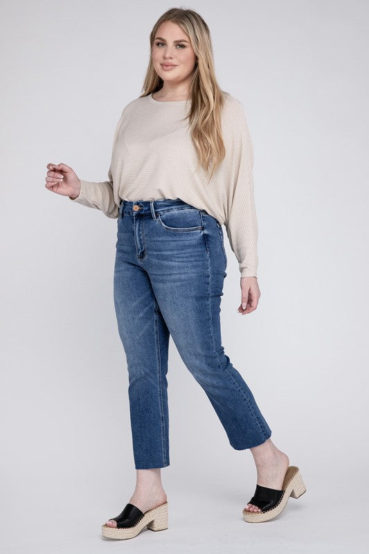 Plus Size High Rise Slim Straight Jeans ☆Online Only☆