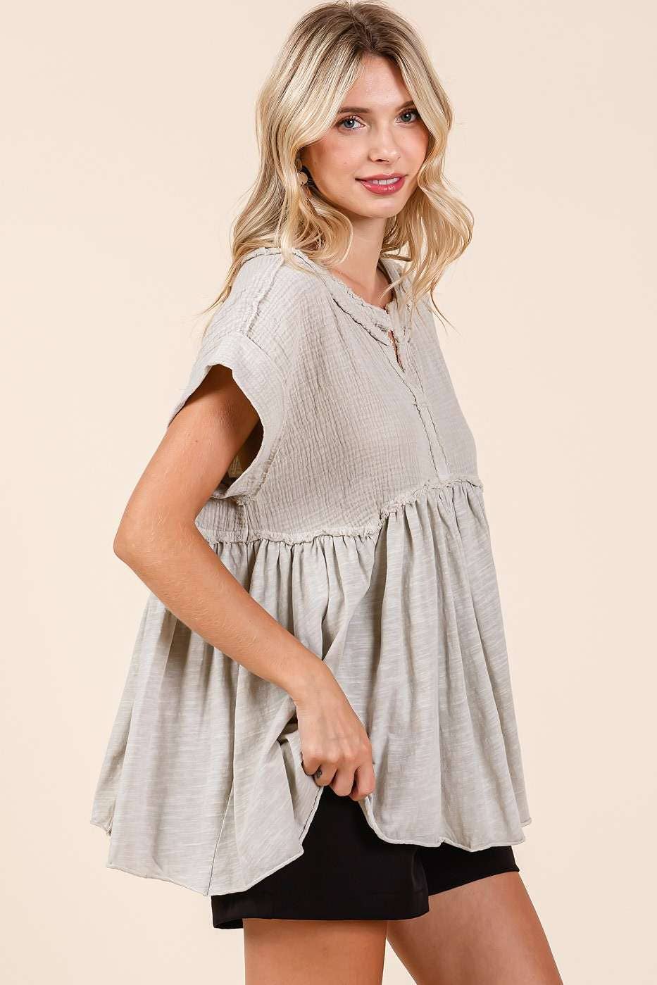 Sandstone Babydoll Tunic