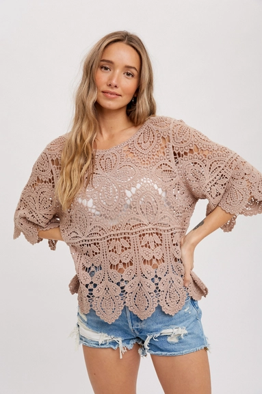 Crochet Lace Top | Latte