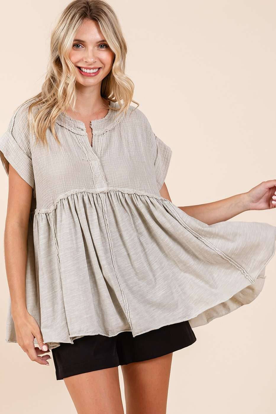 Sandstone Babydoll Tunic