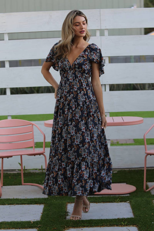 The Meadow Muse - Floral Tiered Maxi Dress
