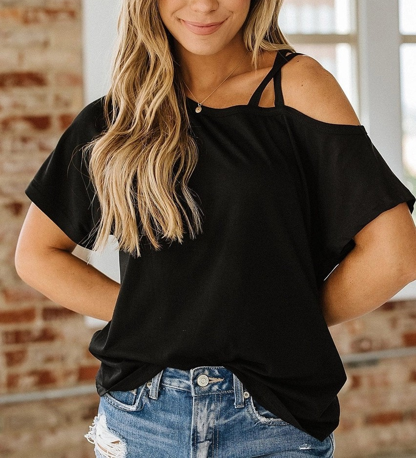 Millie Crisscross Shoulder Tee