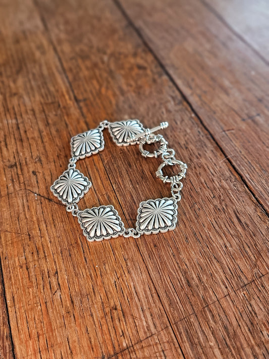 Brass Concho Toggle Bracelet