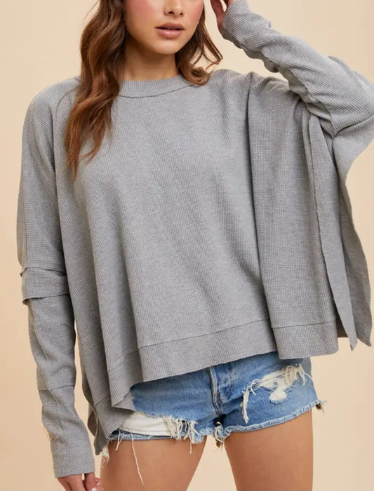 Grey Garment Washed Top