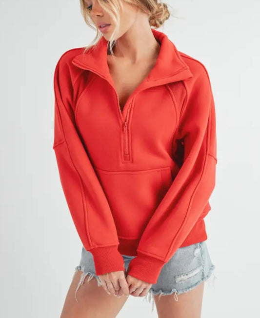 Lady in Red Half Zip Pullover