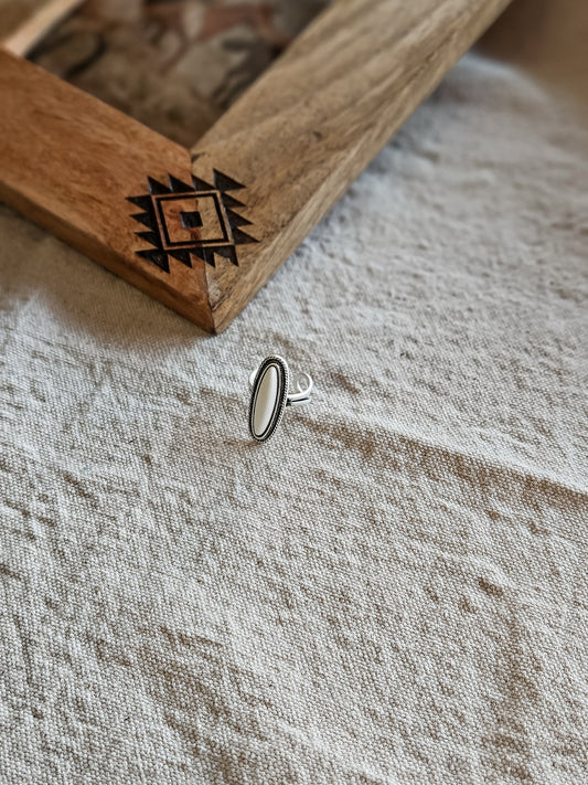 White Turquoise Statement Ring