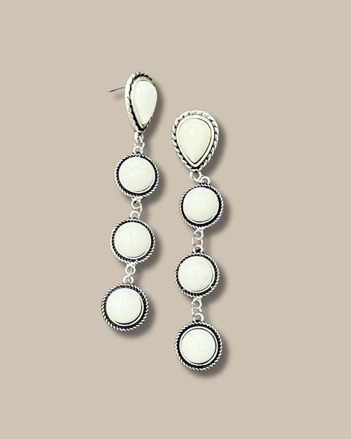 White Turquoise Post Earrings