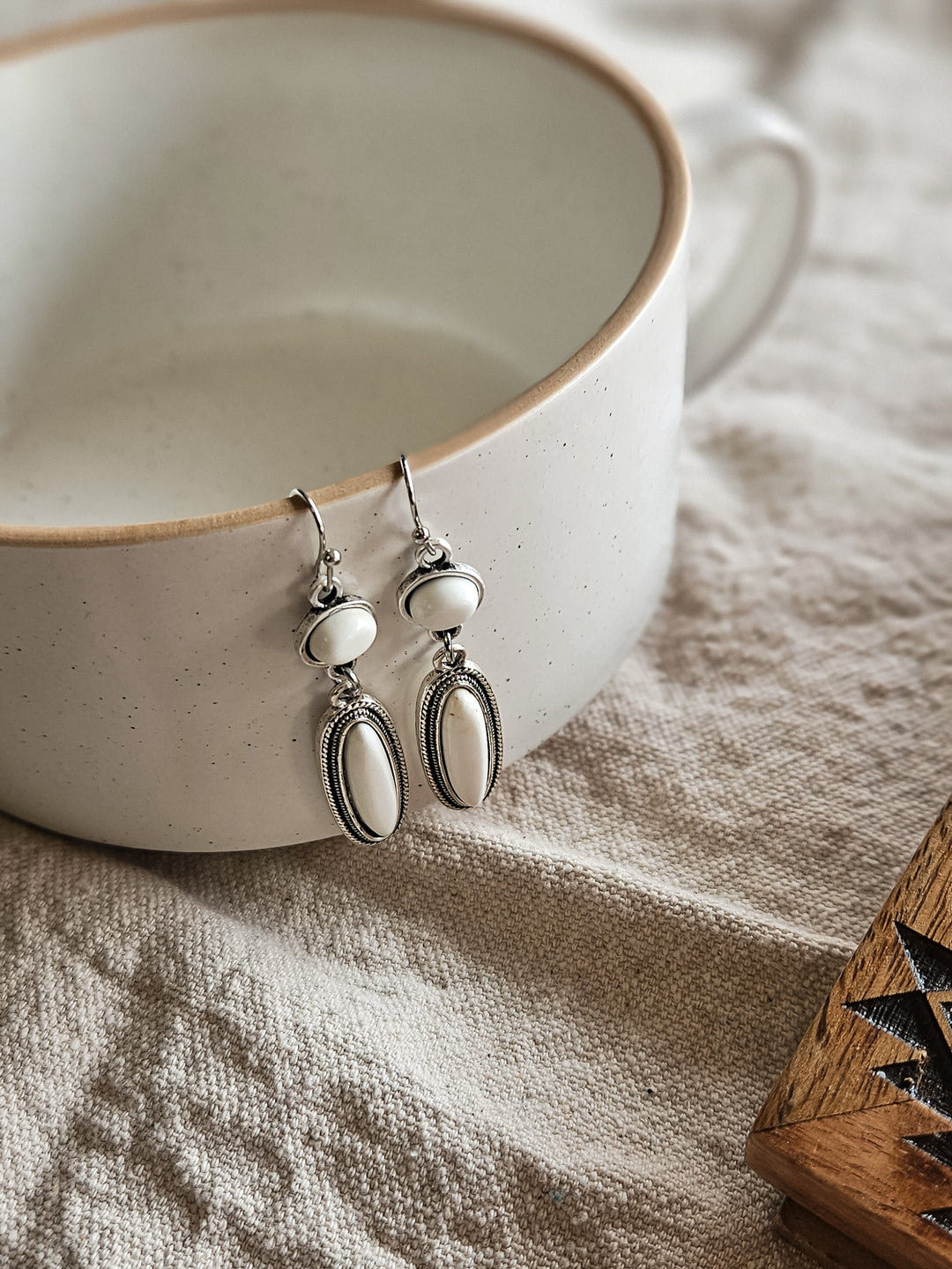 White Turquoise Drop Earrings