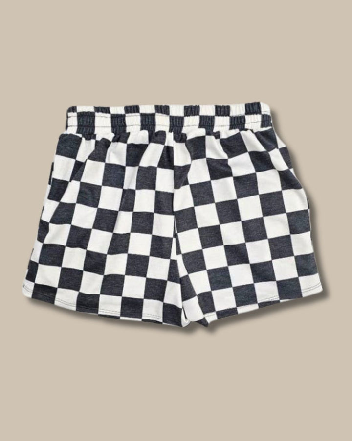 Checkered Drawstring Shorts