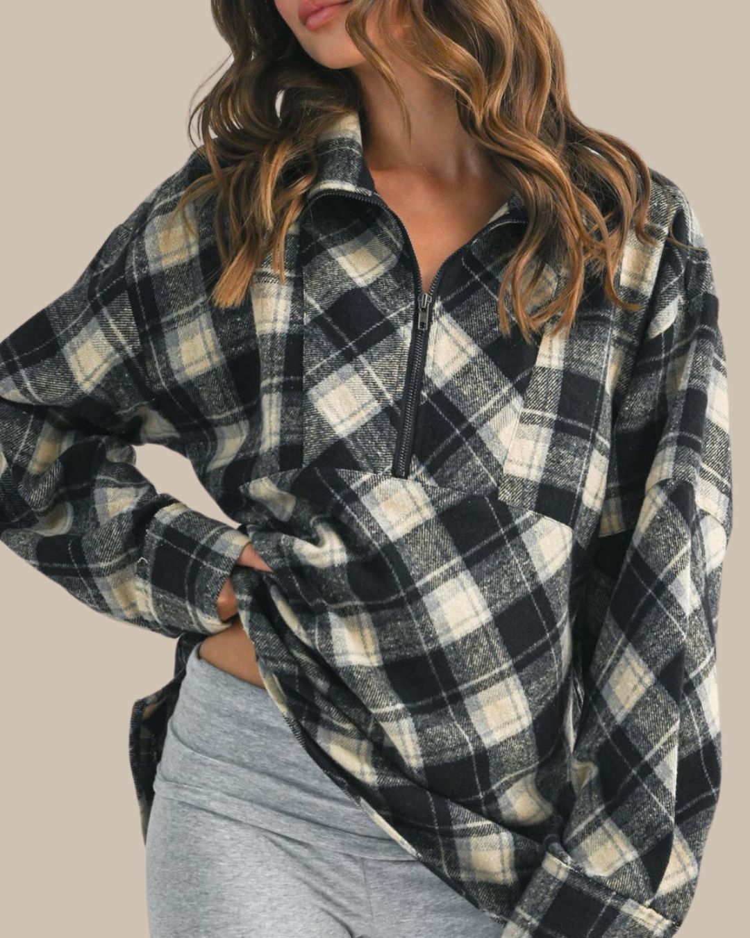 The Plaid Zip Pullover