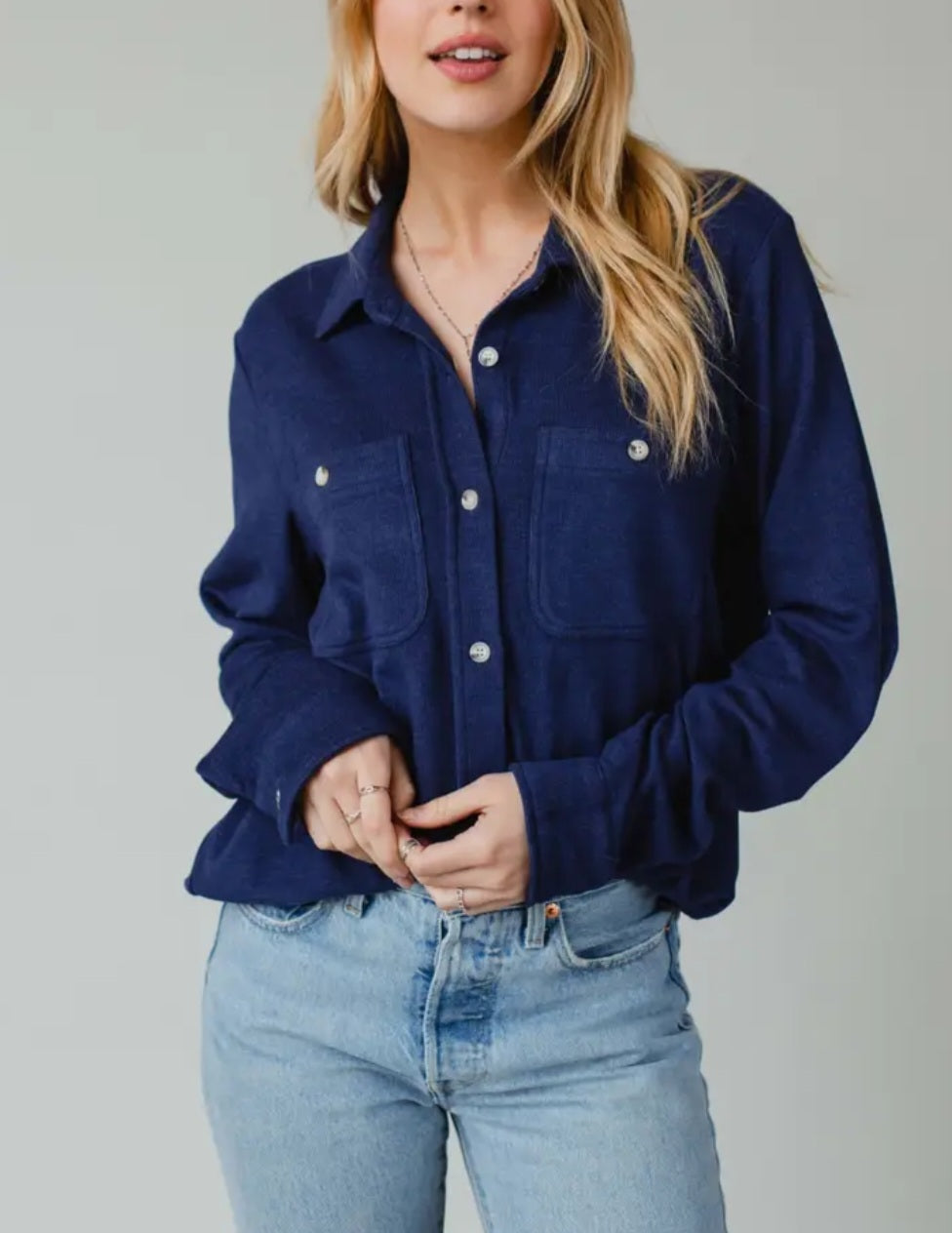 Super Soft Button Up | Navy