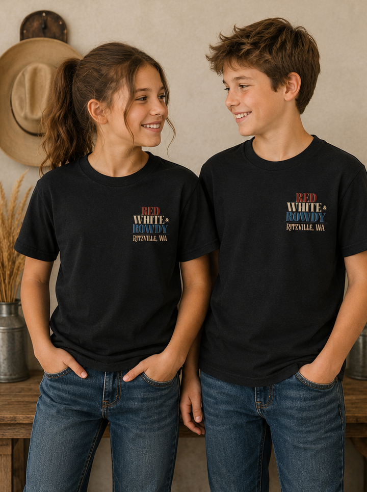 Red, White & Rowdy Youth Tee | Comfort Colors