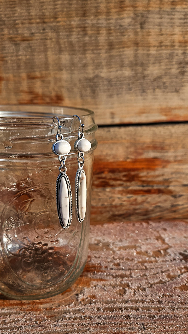 White Turquoise Drop Earrings