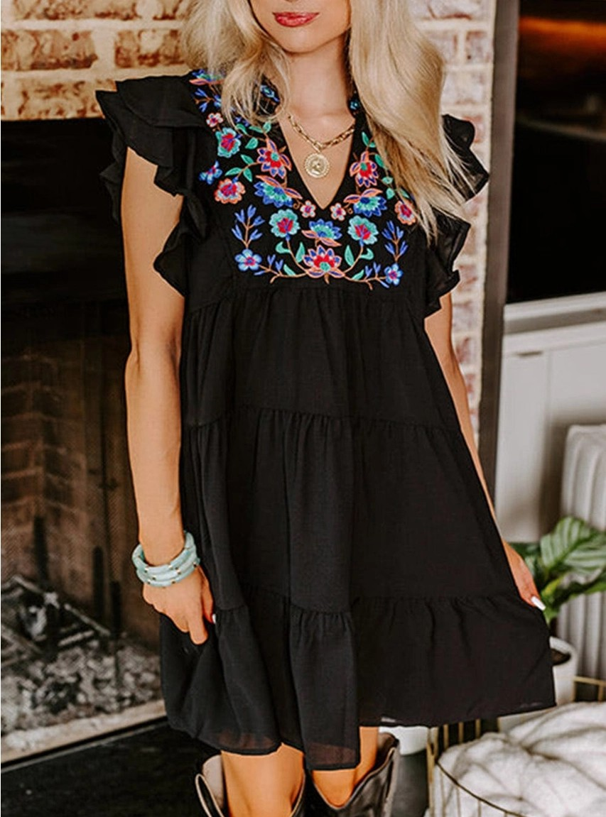 Haley Floral Embroidered Dress