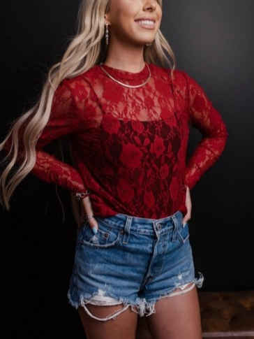 Roses Lace Mesh Top